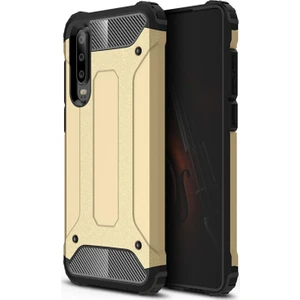 Caseart Huawei P30 Kapak Çift Katmanlı Zırh Tank Kılıf - Gold