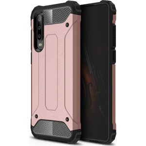 Caseart Huawei P30 Kapak Çift Katmanlı Zırh Tank Kılıf - Rose Gold
