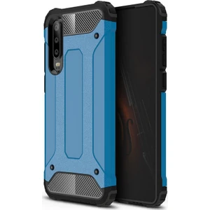 Caseart Huawei P30 Kapak Çift Katmanlı Zırh Tank Kılıf - Mavi