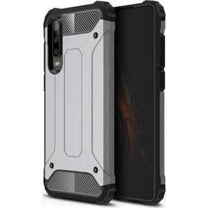 Caseart Huawei P30 Kapak Çift Katmanlı Zırh Tank Kılıf - Gri