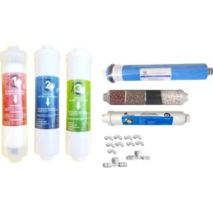 Aqua Bella Su Arıtma Filtresi İnline 12 İnc Kapalı Kasa Filtre Seti 9'lu