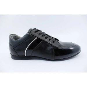 Siyah Rugan Deri Sneaker Ayakkabı 01991