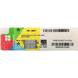 Windows 10 Pro Etiket Lisans Türkçe 32-64BIT FQC-08977 Oem 1 Adet