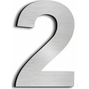 Se-Dizayn Kapı Numarası 20 cm No 2. Kendinden Yapışkanlı Paslanmaz Çelik Arial Yazı Tipi