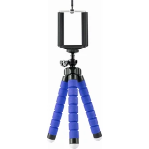 Süngerli Ahtapot Tripod + Telefon Aparatı Mavi