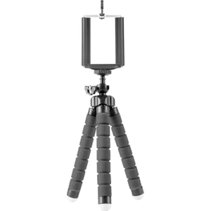 Süngerli Ahtapot Tripod + Telefon Aparatı Siyah
