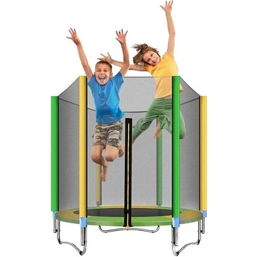 Leyaton Fileli Trambolin Katlanabilir 140 cm Trambolin Yeşil