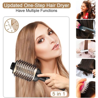 3in1 One Step Hair Dryer Volumizer Brush Straightening Curler Iron Comb Styling Buy At A Low Prices On Joom E Commerce Platform