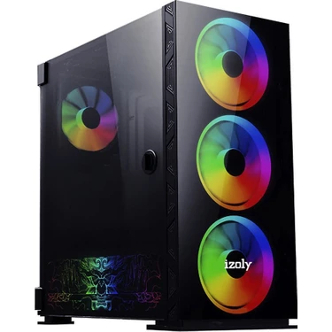 İzoly Cyperpunk AX6 4x A-RGB(14CM)Temperli Cam Kumandalı Full ATX Oyuncu Bilgisayar