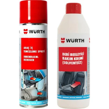 Würth Deri Besleyici Bakım Kremi +Araç Içi Temizleme Spreyi