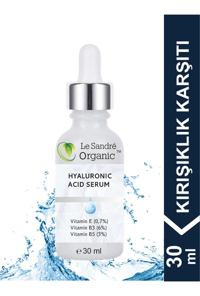 Le Sandre Organics Hyaluronik Asit Aydınlatıcı ve Kırışıklık Karşıtı Serumu 30 ml