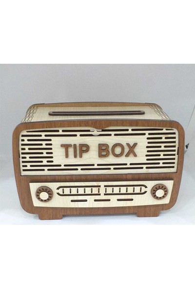 Ayt Reklam Atölyesi Ahşap Kumbara Nostalji Radyo Tip Box Bahşiş Kutusu