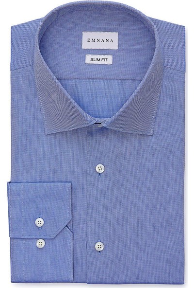 Emnana Mavi Premium Oxford Slim Fit Gömlek