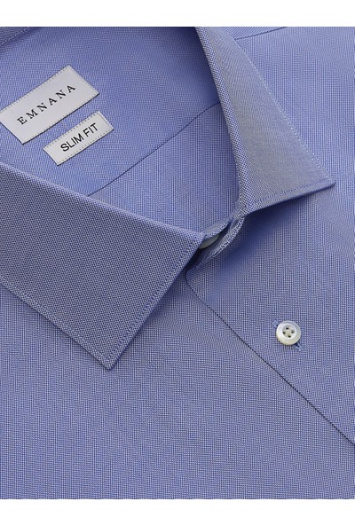 Emnana Mavi Premium Oxford Slim Fit Gömlek
