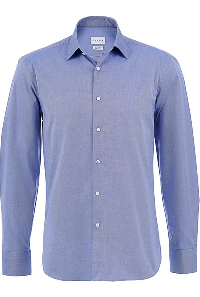 Emnana Mavi Premium Oxford Slim Fit Gömlek