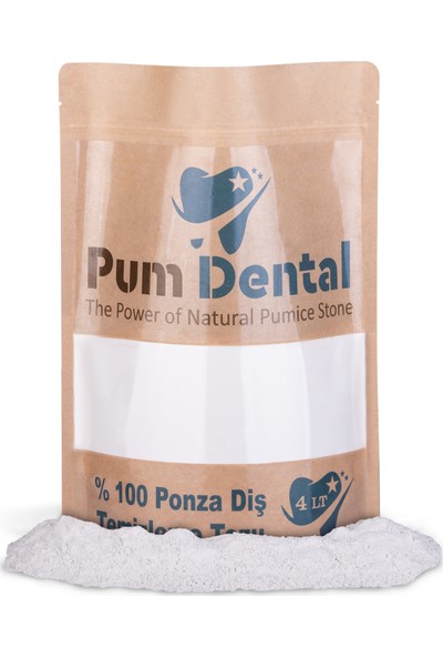Pum Dental %100 Doğal Ponza Diş Parlatıcı Toz 4 Lt. Mikron Ponza Diş Parlatma Tozu