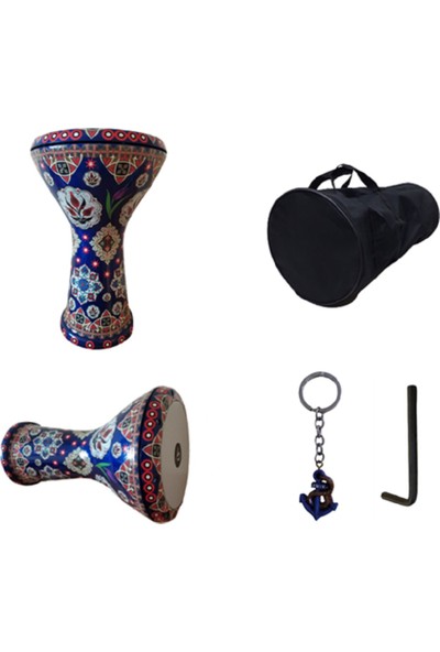 Euro Concepts Ünlü Vatan Percussion Döküm Darbuka + Taşıma Çantası Alyan Ayar Anahtarı ve Anahtarlık