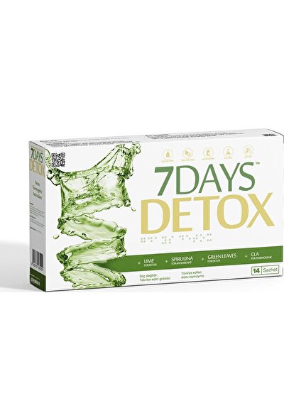 7 Days Detox - Spirulina Cla Yeşil Çay ve Lime - 14 Saşe