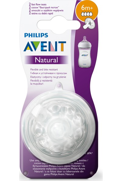 Philips Avent Natural Biberon Emziği 6 ay+ 2'li 4 numara SCF044/27