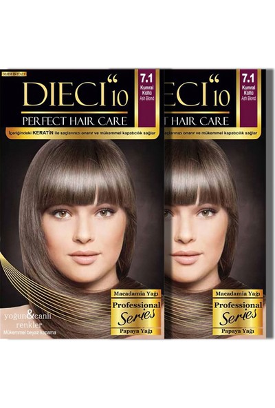 DIECI10 Perfect Kit 2 Kutu Saç Boyası Kumral Küllü 7.1