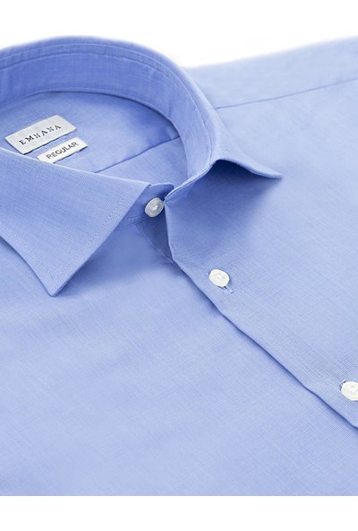 Emnana Mavi Non-Iron Regular Fit Gömlek