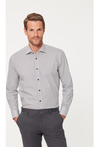 Emnana Desenli Regular Fit Print Gömlek
