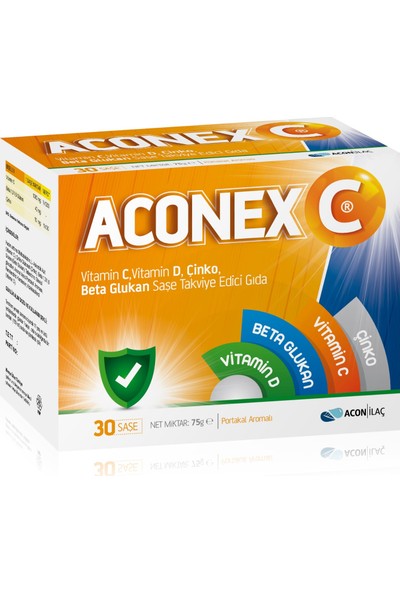Acon İlaç Aconex C Beta Glucan+Cinko+C Vitamini+D Vitamini