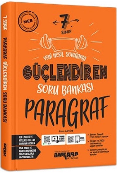 Ankara Yayınları - 7. Sınıf Paragraf Soru Bankası Güçlendiren