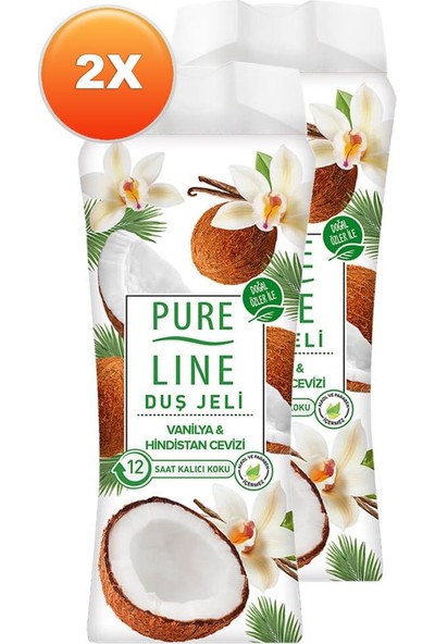 Pure Line Vanilya & Hindistan Cevizi Duş Jeli 400 ml 2'li Paket