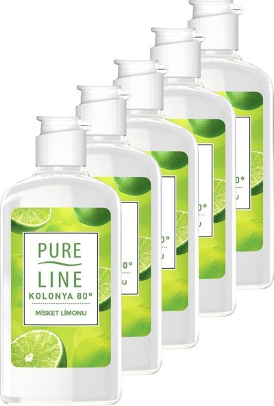 Pure Line Misket Limonu 80 ° Kolonya 250 ml 5 Adet