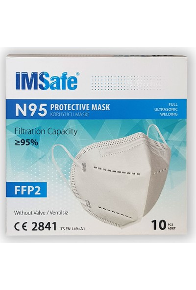 Imsafe Maske 10'lu N95 Ffp2 Nr Özellikli Sertifikalı