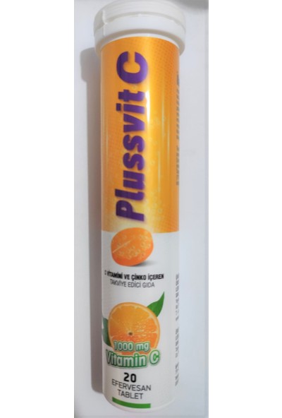 Plussvit Leda C Vitamini ve Çinko İçeren 1000 mg 20 Efervesan Tablet