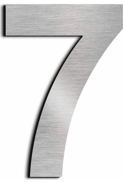 Se-Dizayn Kapı Numarası 20 cm No 7. Kendinden Yapışkanlı Paslanmaz Çelik Arial Yazı Tipi