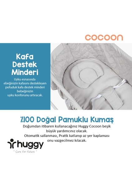 Cocoon Otomatik Sallanabilir Kumandalı Elektrikli Portatif Beşik - Krem