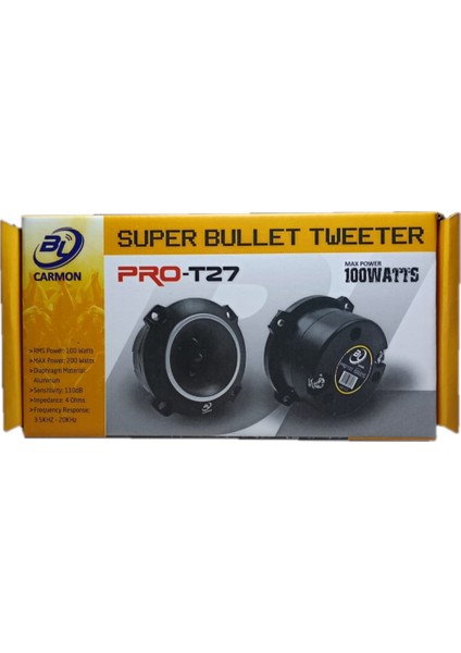 PRO-T27 100W Tweeter Oto Hoparlör