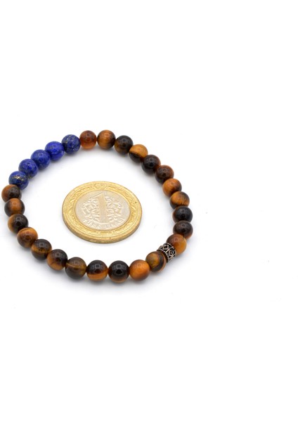Doğal Kaplan Gözü ve Lapis Lazuli Taşı Bileklik