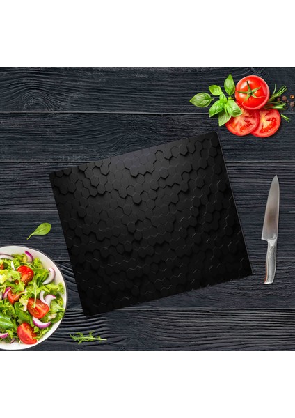 Dekoratif Cam Kesme Tahtası Siyah 6gen 30 x 40 cm | Cam Kesme Tablası fiyatları