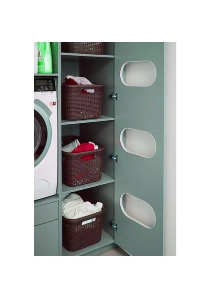 Kahverengi, Hasır Desenli Plastik Çamaşır Selesi - 25x35x53cm modelleri