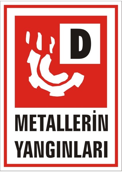 Metallerin Yangınları 2.6 mm PVC Uyarı Levhası 17,5 x 25 cm
