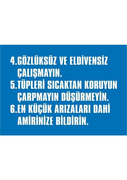 Oksijen Takımı Çalıştırma Talimatı 4,5,6 (Kendinden Yapışkanlı Etiket) 17,5 x 25 cm