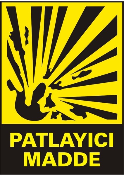 Patlayıcı Madde Galvaniz Uyarı Levhası 17,5 x 25 cm