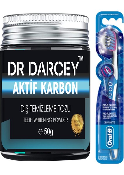 Aktif Karbon 50 gr Diş Temizleme Tozu + Pro-Flex 3 Boyutlu Beyazlık Luxe