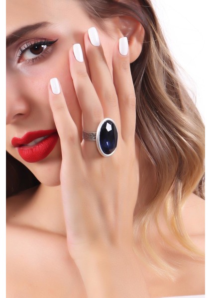 Kadın Antik Gümüş Kaplama Swarovski Taşlı Hürrem Yüzük modelleri