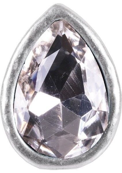 Kadın Antik Gümüş Kaplama Swarovski Taşlı Damla Yüzük