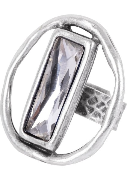 Kadın Antik Gümüş Kaplama Swarovski Taşlı Saturn Yüzük indirimleri