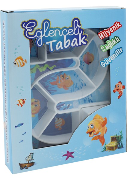 Çocuk Mama Tabağı -Akvaryum Temalı Eğlenceli Tabak - 23X30,5X3CM modelleri