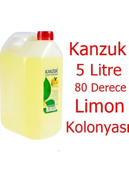 80 Derece Limon Kolonyası Kolonya 5 lt + 200 ml Dökme + 170 ml Sprey + Huni