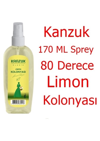 80 Derece Limon Kolonyası Kolonya 5 lt + 200 ml Dökme + 170 ml Sprey + Huni