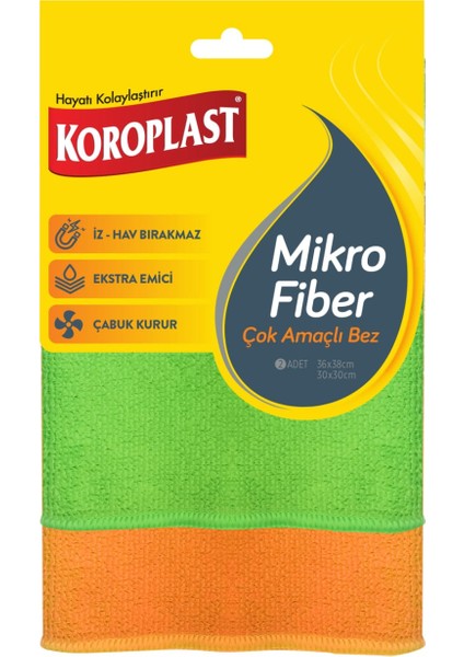 Mikrofiber Çok Amaçlı Bez 2'li