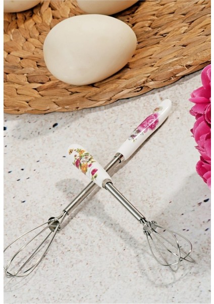 2 Adet Porselen Saplı Mini Karıştırıcı